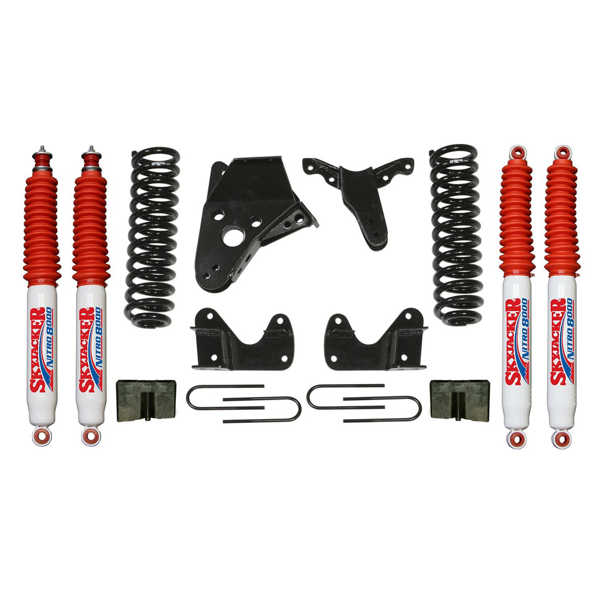Skyjacker Ranger/B Series Suspension Lift Kit 83-97 Ranger 94-97 B4000 w/Shock Nitro Shocks 6 Inch Lift Incl. Front Coil Springs Rear U Bolt Kit Rear Block - 136RHK-N