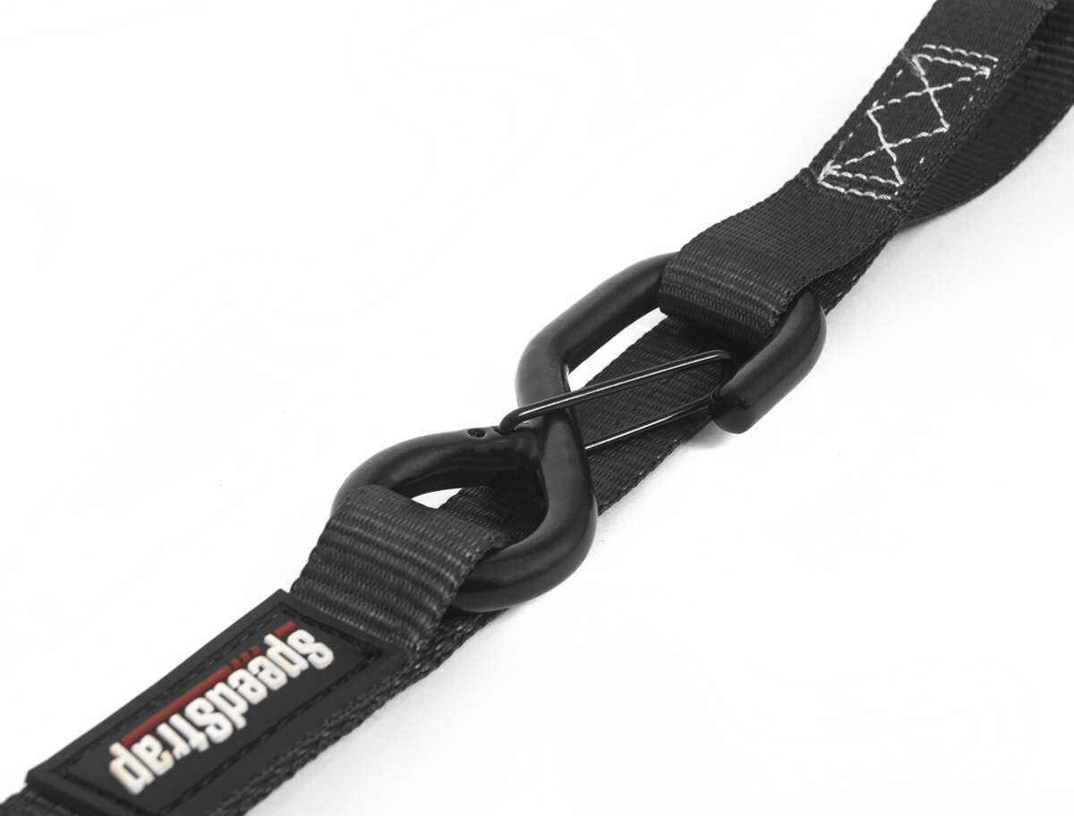 SpeedStrap 1 Inch x 10' Cam-Lock Tie Down with Snap S-Hooks and Soft-Tie 2 Pack Black - 13801-2