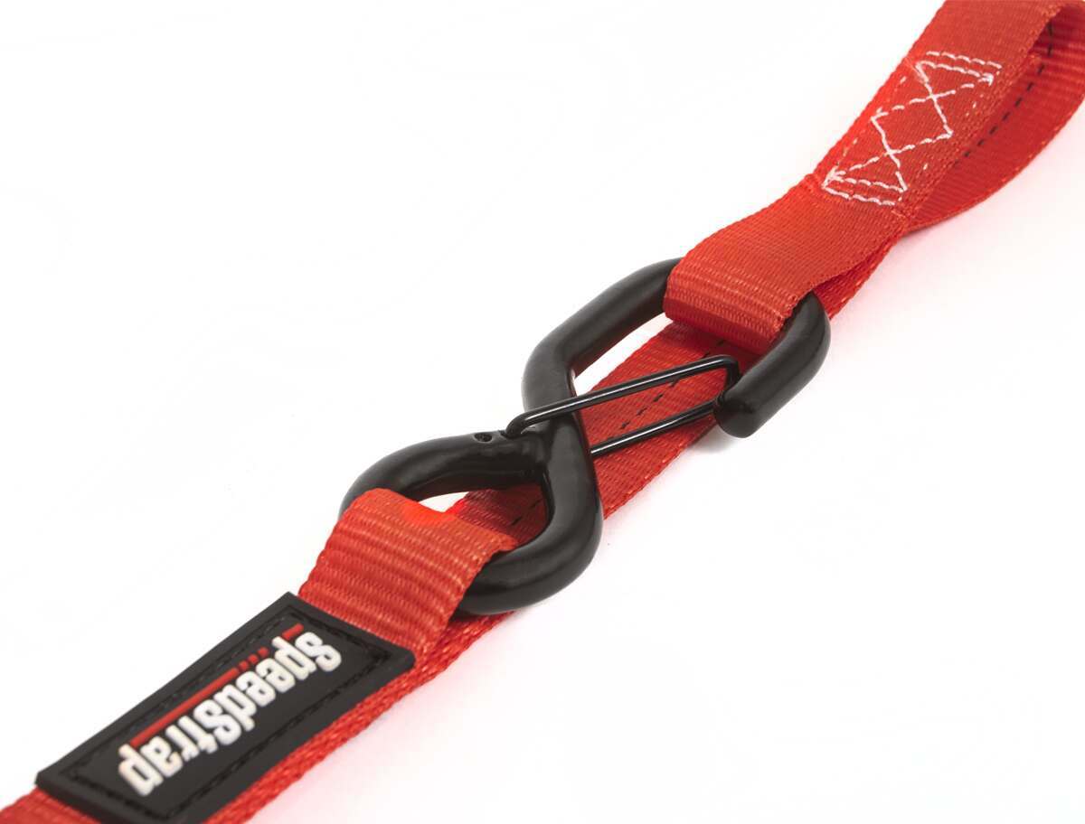 SpeedStrap 1 Inch x 10' Cam-Lock Tie Down with Snap S-Hooks and Soft-Tie 2 Pack Red - 13803-2