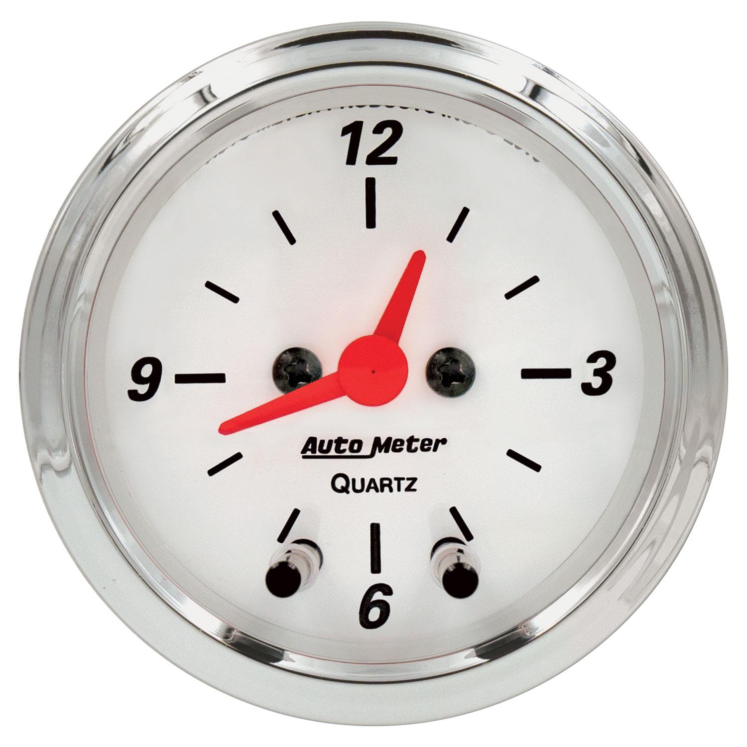 Auto Meter 2-1/16" CLOCK, 12 HOUR, ARCTIC WHITE - 1385