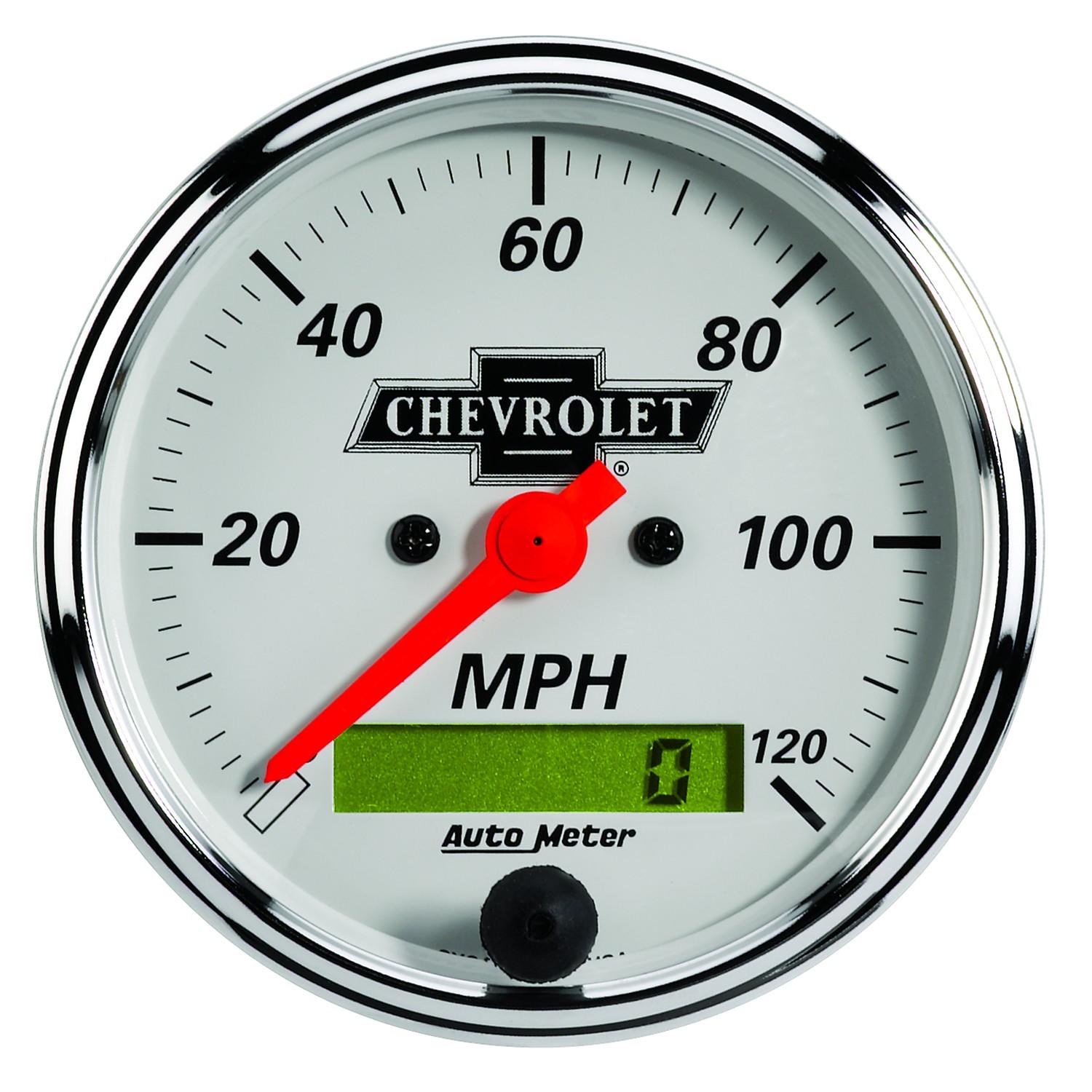 Auto Meter 5 PC. GAUGE KIT, 3-1/8" & 2-1/16", ELEC. SPEEDO., CHEVROLET HERITAGE BOWTIE - 1302-00408