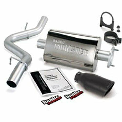 Banks Power 51313-B Monster Exhaust System, Single Exit, Black Obround Tip  For Use With 2000-2003 Jeep 2.5/4.0L, Wrangler - 51313-B