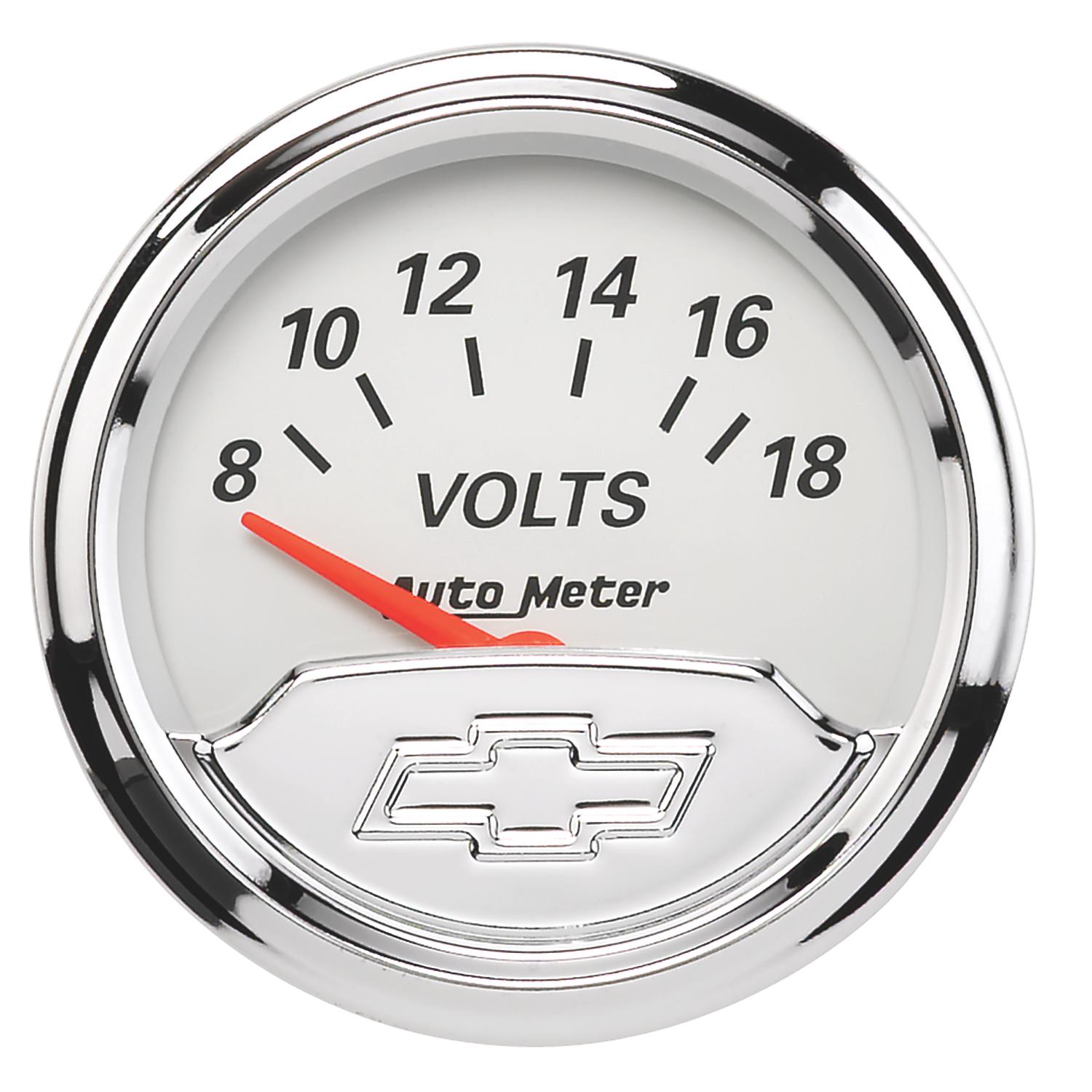 Auto Meter 2-1/16" VOLTMETER, 8-18V, CHEVY VINTAGE - 1391-00408