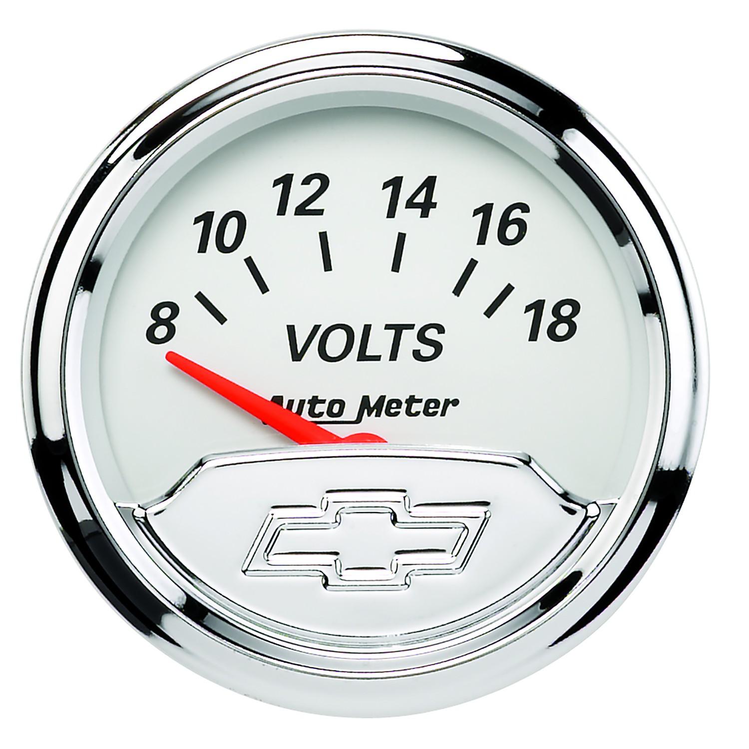 Auto Meter 2-1/16" VOLTMETER, 8-18V, CHEVY VINTAGE - 1391-00408