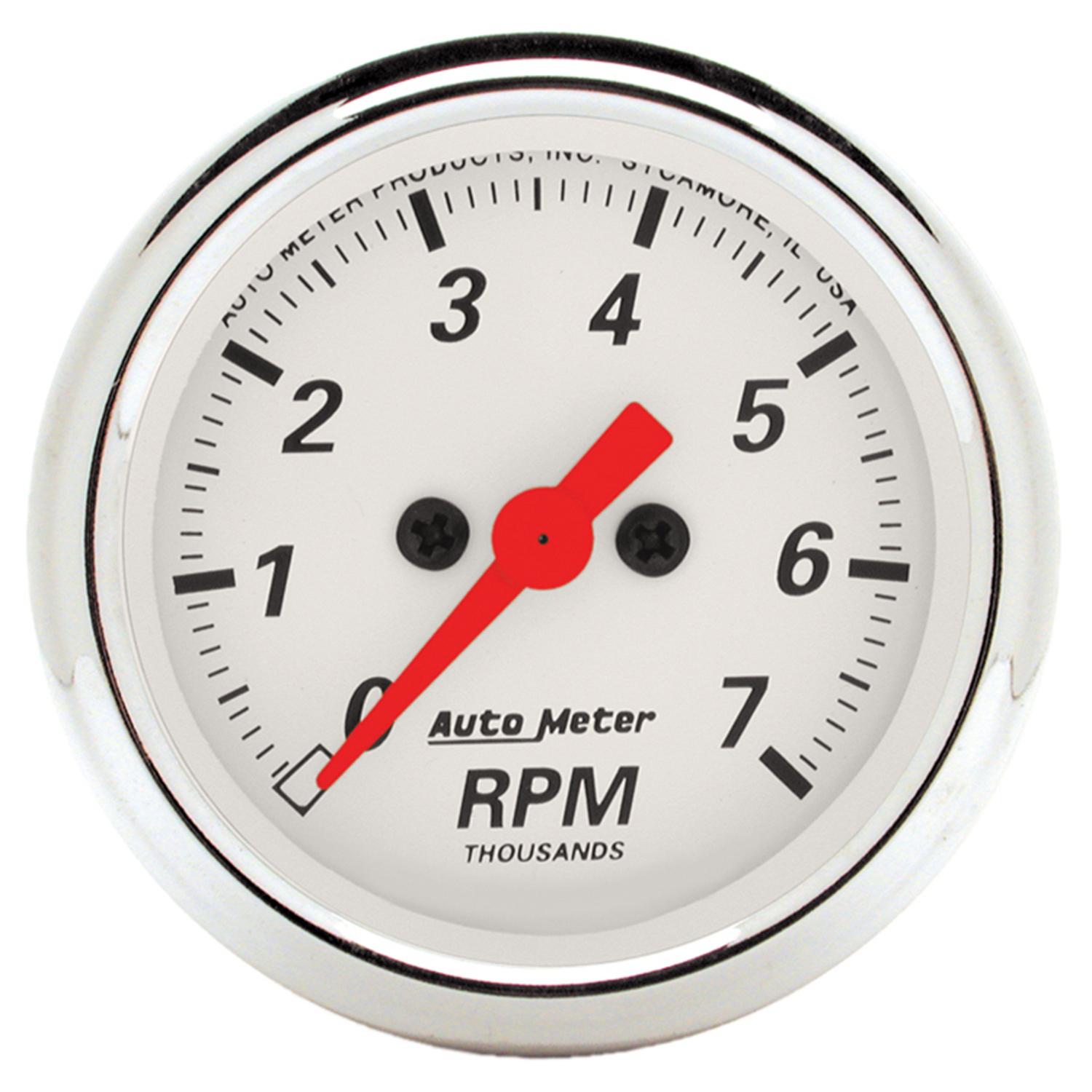 Auto Meter 2-1/16" IN-DASH TACHOMETER, 0-7,000 RPM, ARCTIC WHITE - 1397