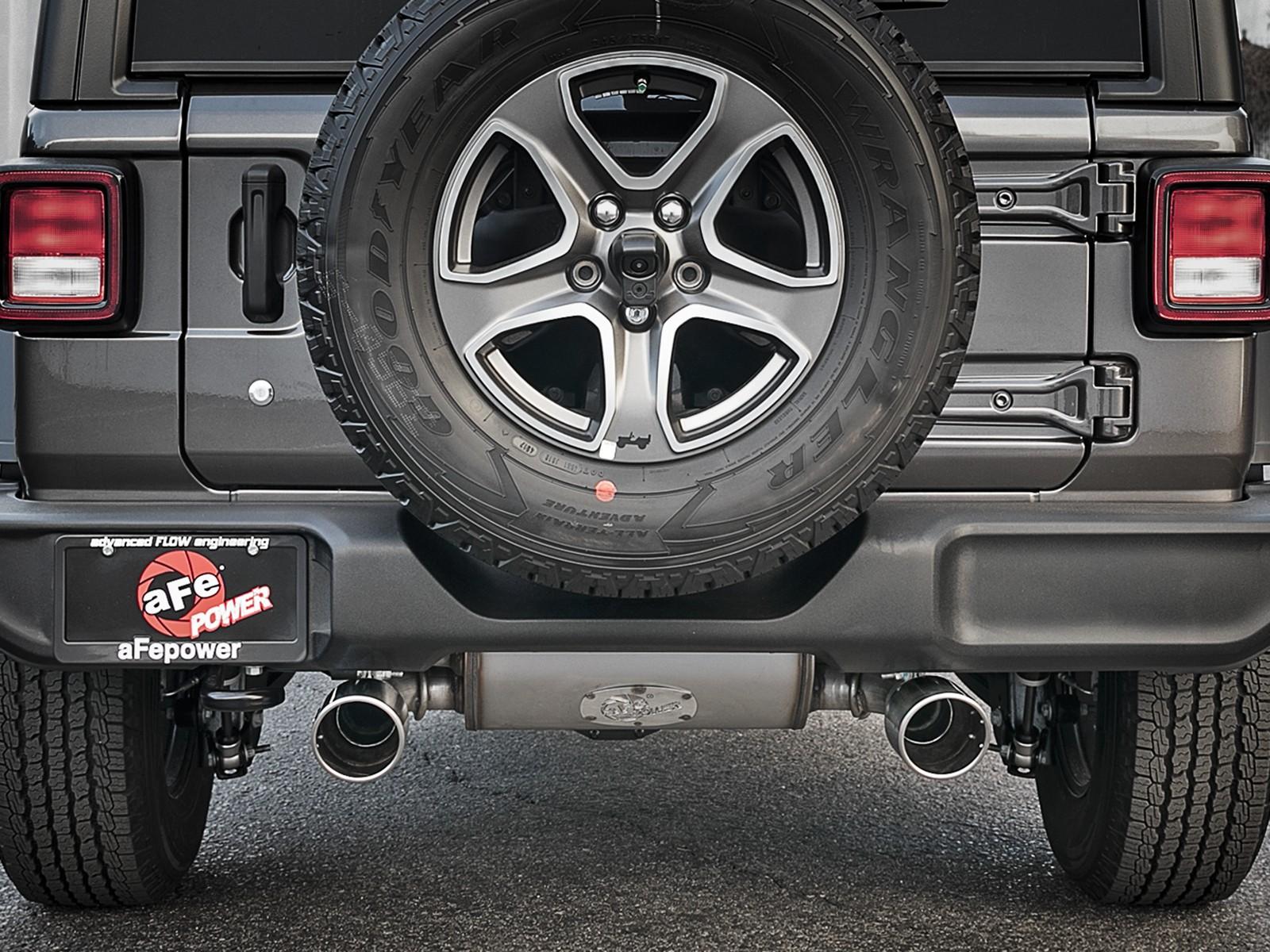 AFE Rebel Series Cat-Back Exhaust System w/ Polished Tip (2018-2021 Wrangler) - 49-48096-P