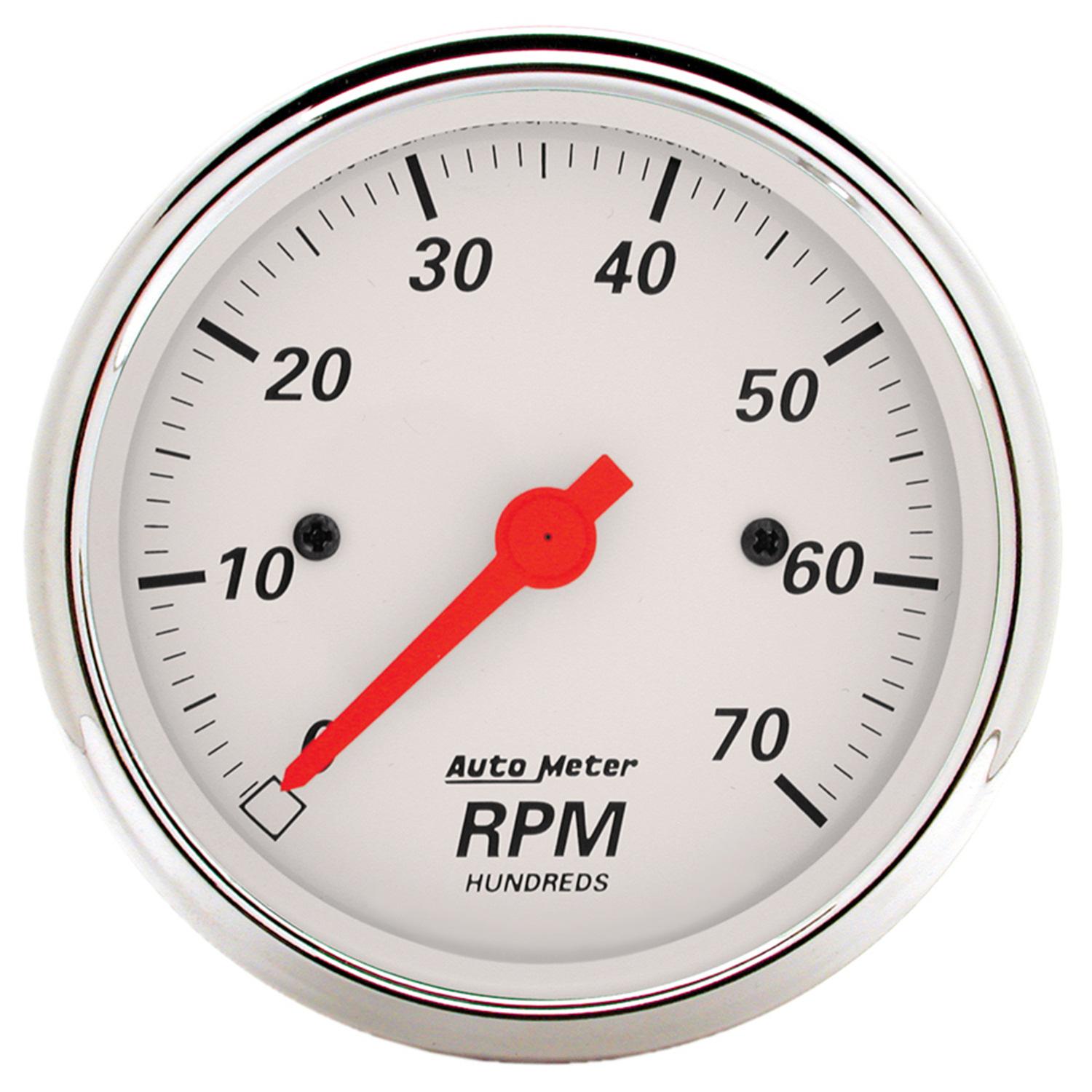 Auto Meter 3-1/8" IN-DASH TACHOMETER, 0-7,000 RPM, ARCTIC WHITE - 1398