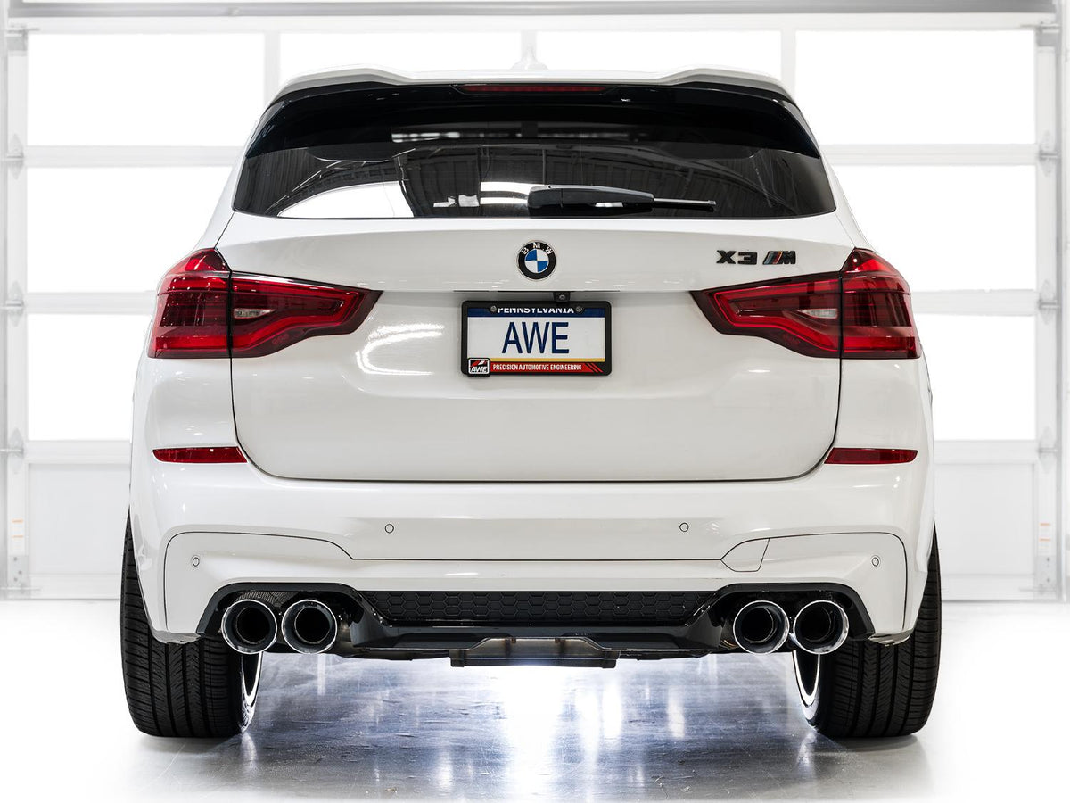 AWE SwitchPath Axleback Exhaust for BMW F97 X3M/F98 X4M - Chrome Silver Tips - 3025-42301