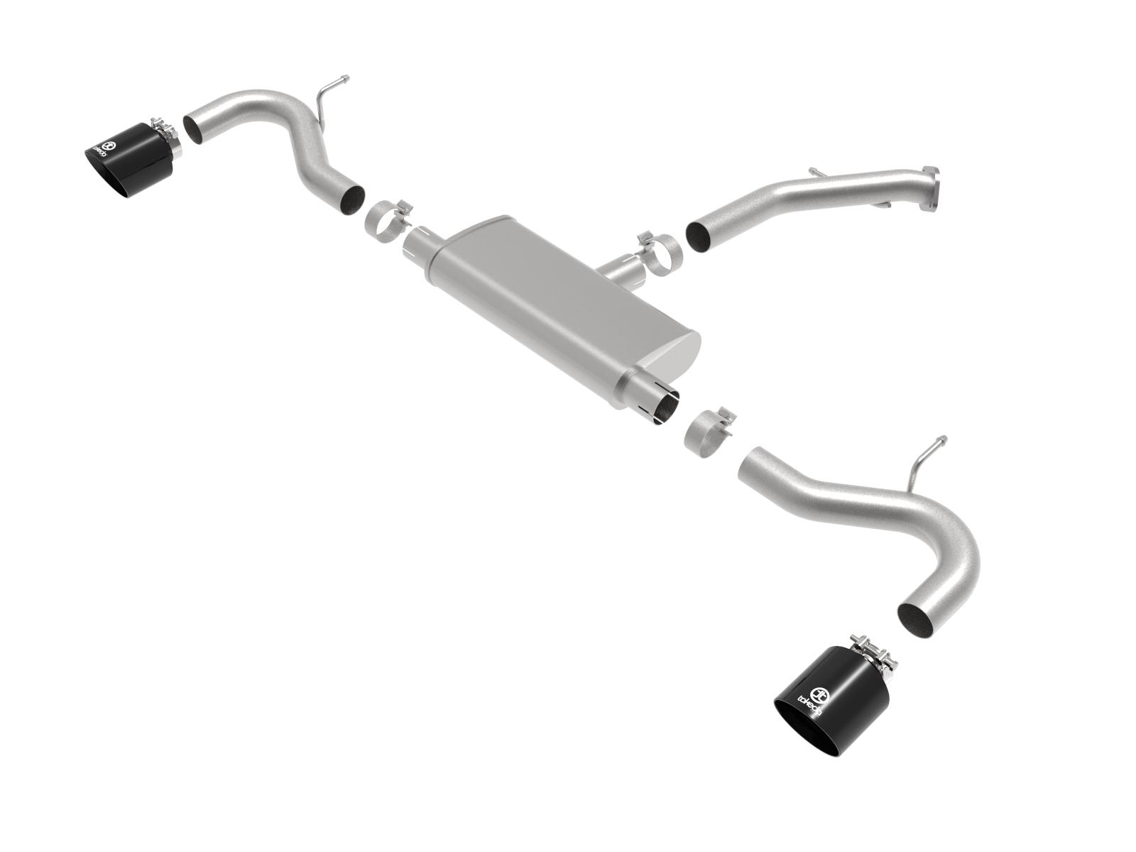 AFE Takeda 2-1/2 IN 409 Stainless Steel Axle-Back Exhaust w/ Black Tips (Hyundai Elantra GT 18-20 L4-1.6L (t)) - 49-47016-B