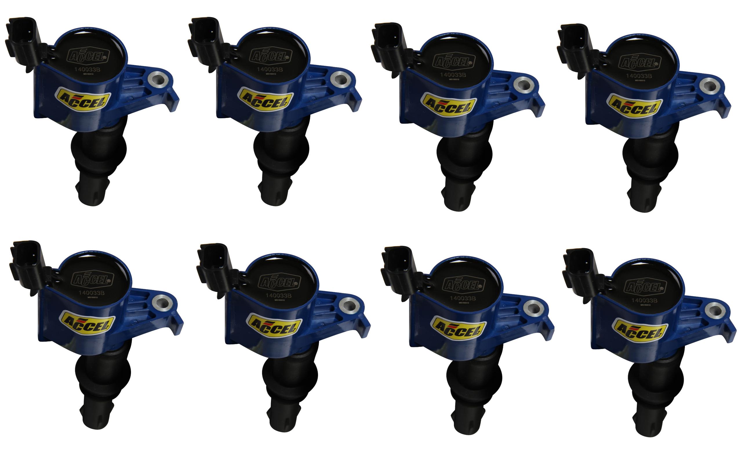 Accel 140033B-8 Coil 8Pk,Ford Mod Eng 3-Valve, Blue