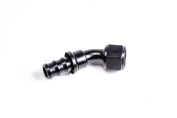 Radium Engineering Pushlok Hose End, 12An, 45 Deg - 14-0262