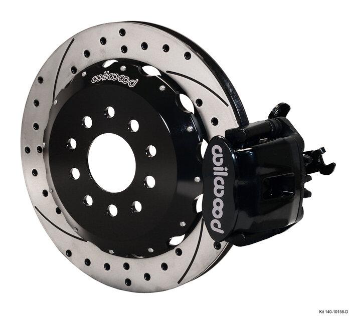 Wilwood 94-04 Mustang Combination Parking Brake and Caliper 13" Rear Brake Kit (Drilled/Slotted - Black)
