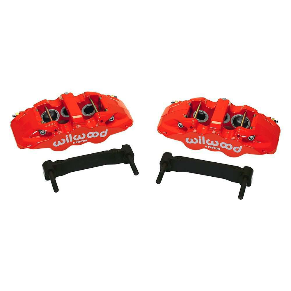 Wilwood AERO6 Front Caliper & Bracket Kit - Red 97-13 C5/C6 Corvette w/ OEM HD/Z51 Rotors - 140-12629-R