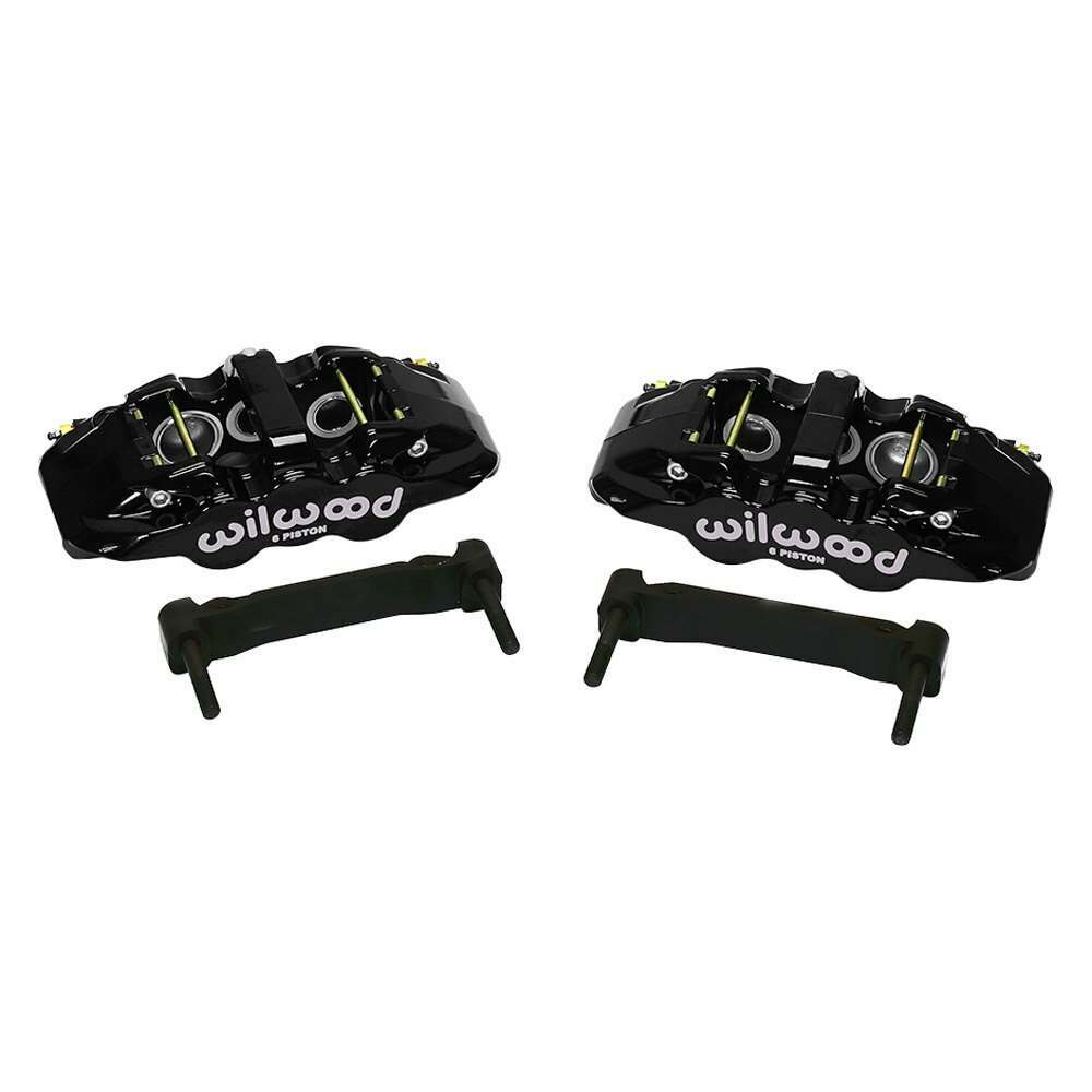Wilwood AERO6 Front Caliper & Bracket Kit - Black 97-13 C5/C6 Corvette w/ OEM HD/Z51 Rotors - 140-12629