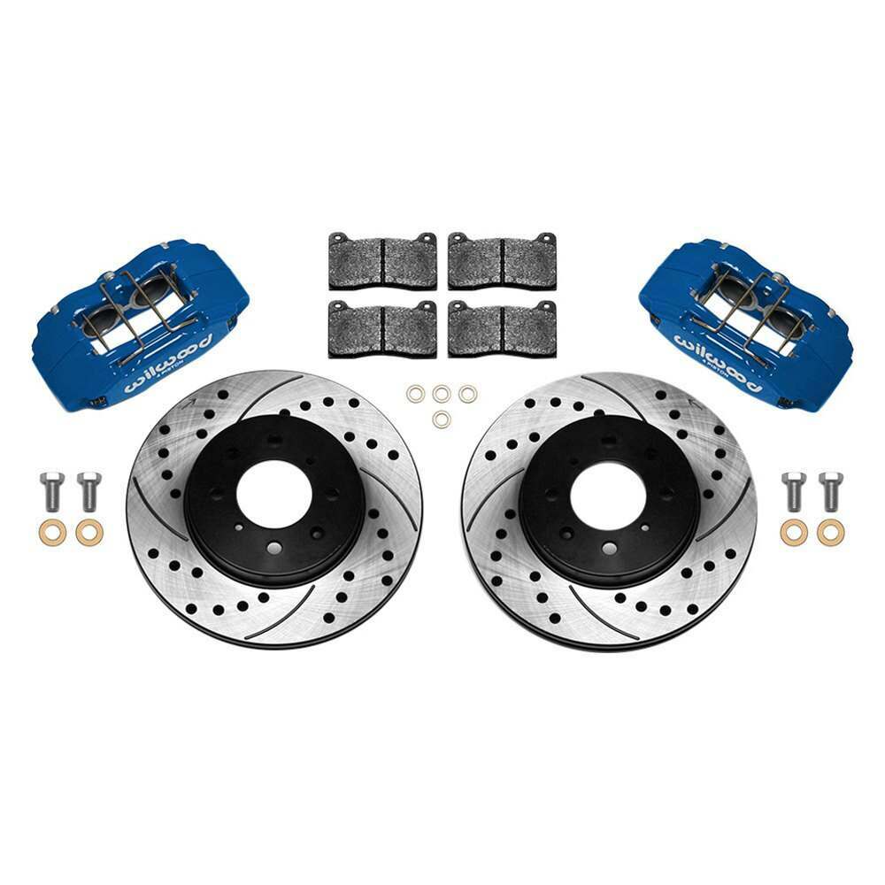 Wilwood DPHA Front Caliper & Rotor Kit Drilled Honda / Acura w/ 262mm OE Rotor - Competition Blue - 140-12996-DCB