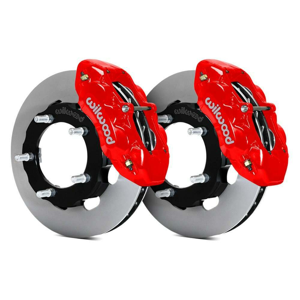 Wilwood D8 Front Hat Kit 12.19in Rotor Red 76-77 Ford Bronco Dana 44 w/Lines - 140-13928-R