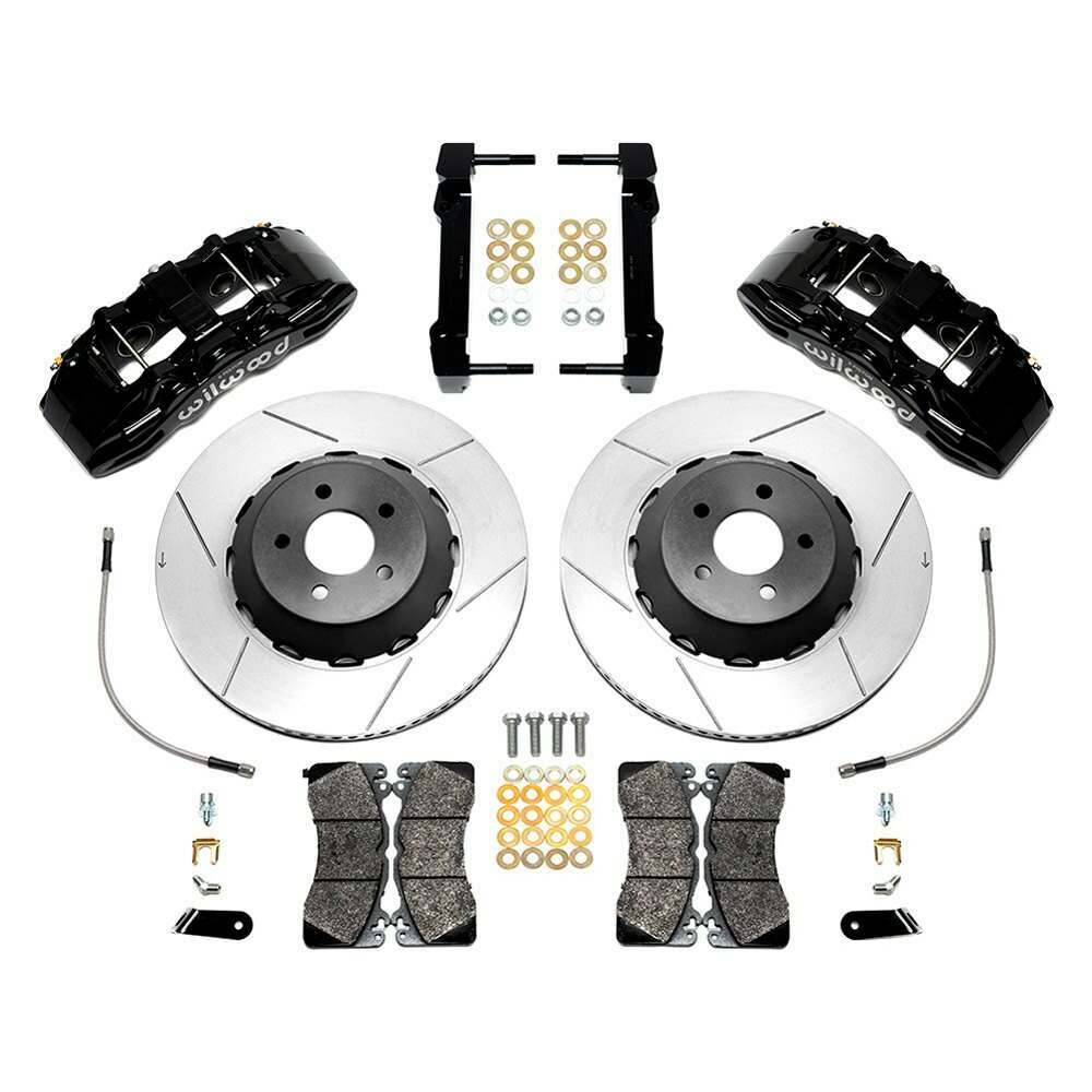 Wilwood SX6R Front Brake Kit 15in Lug Drive Rotor Slotted Black w/ Lines 15+ Ford Mustang - 140-14925