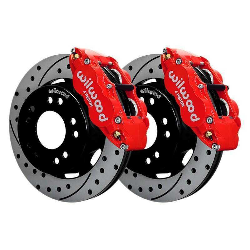 Wilwood Narrow Superlite 4R Front Kit 12.19in Drilled Red 63-87 C10 w/ Pro Spindles - 140-15302-DR