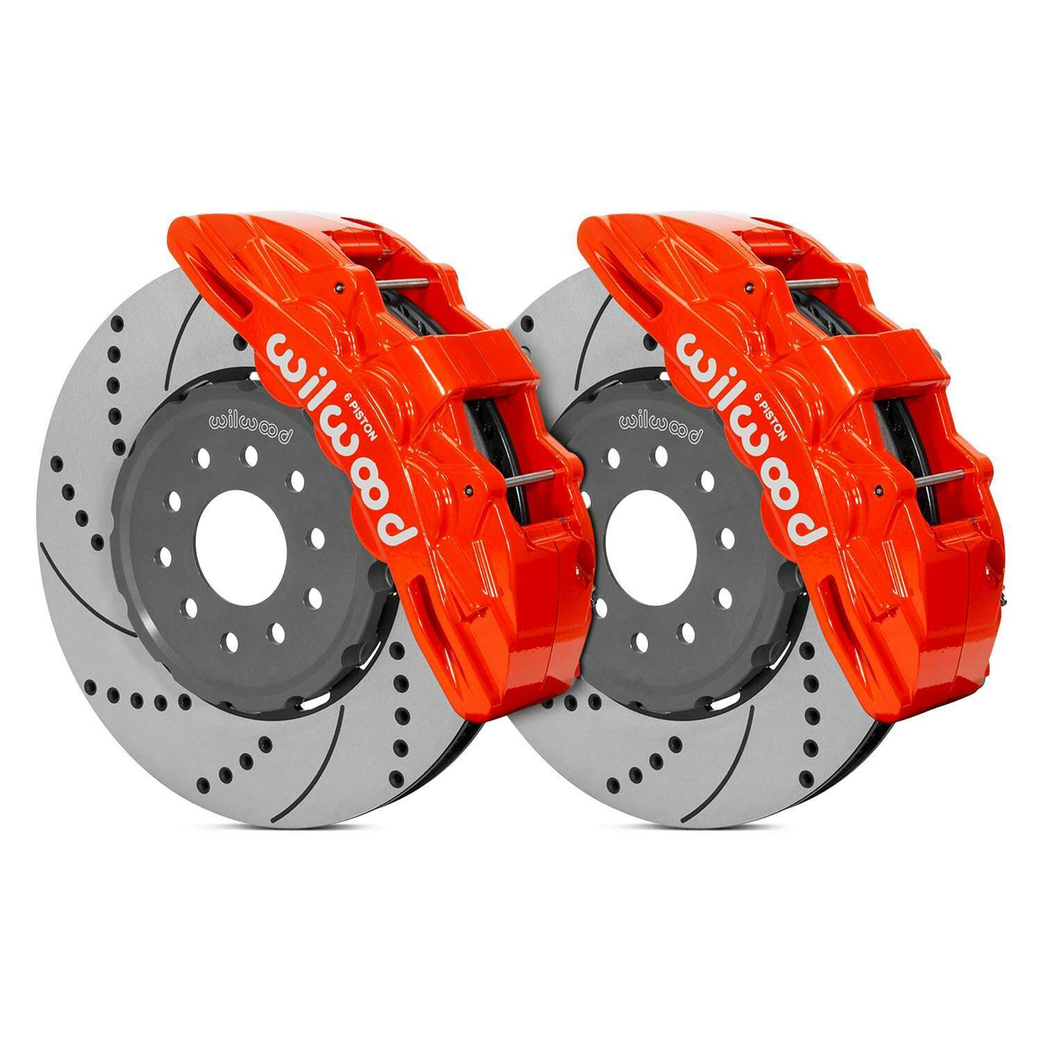 Wilwood SX6R Front Brake Kit 14in SRP Slotted/Drilled Red 05-13 Chevy Corvette - 140-15309-DR