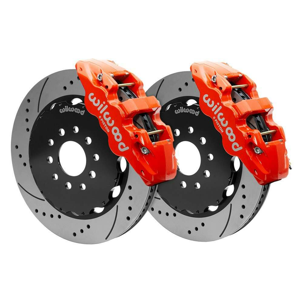 Wilwood AERO6 Front Big Brake Kit 14.00in Drilled Red Rotor - 97-13 Chevrolet Corvette C5/C6/Z06 - 140-15705-DR
