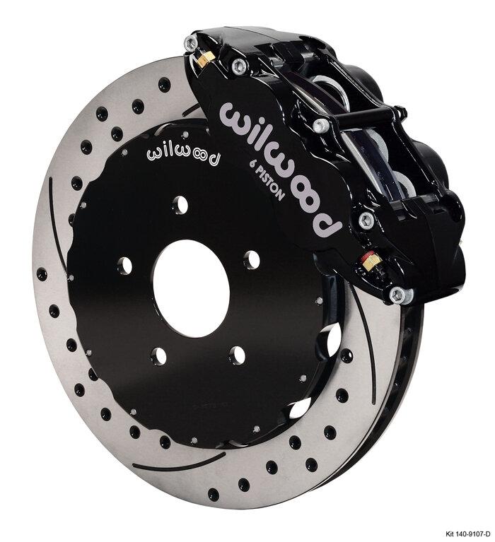 Wilwood 94-04 Mustang 13" Forged Narrow Front Superlite 6R Big Brake Kit (Drilled/Slotted - Black)