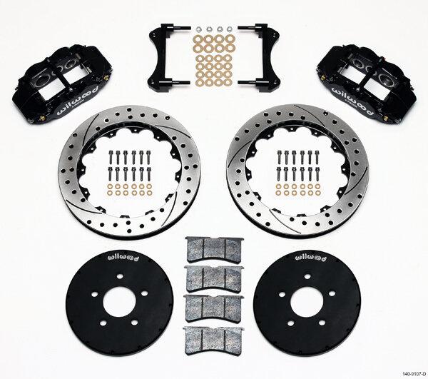 Wilwood 94-04 Mustang 13" Forged Narrow Front Superlite 6R Big Brake Kit (Drilled/Slotted - Black)