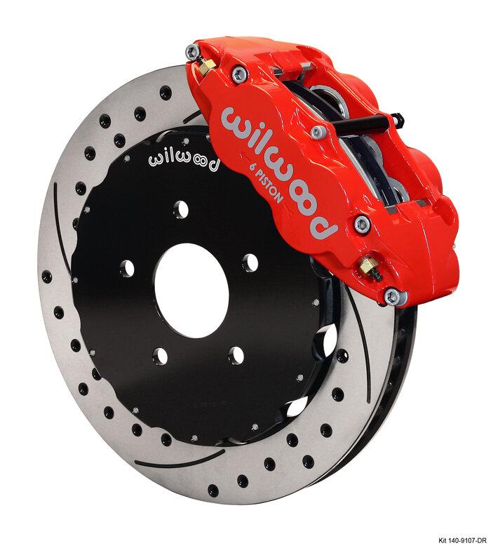 Wilwood 94-04 Mustang 13" Forged Narrow Front Superlite 6R Big Brake Kit (Drilled/Slotted - Red)
