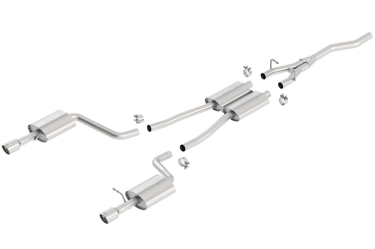 Borla Cat-Back(Tm) Exhaust System - S-Type - Stainless Steel Tips (2002-2008 A4 Quattro) - 140100