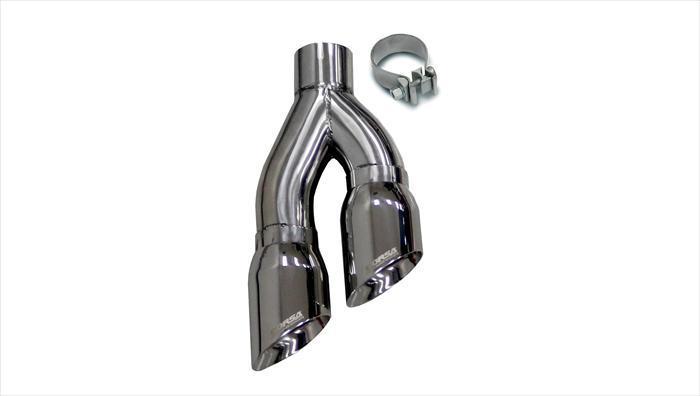 Corsa 14031 One Twin 4.0 Inch Side Swept Polished Pro-Series Tips (Clamp Included) Fits Corsa Exhaust Kits Stainless Steel Corsa Performance