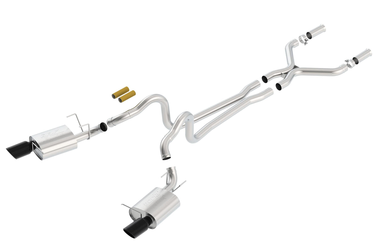Borla 2.75" Cat-Back Exhaust System - Atak - 4.5" Chrome Black Tips (2011-2012 Mustang GT) - 140372BC
