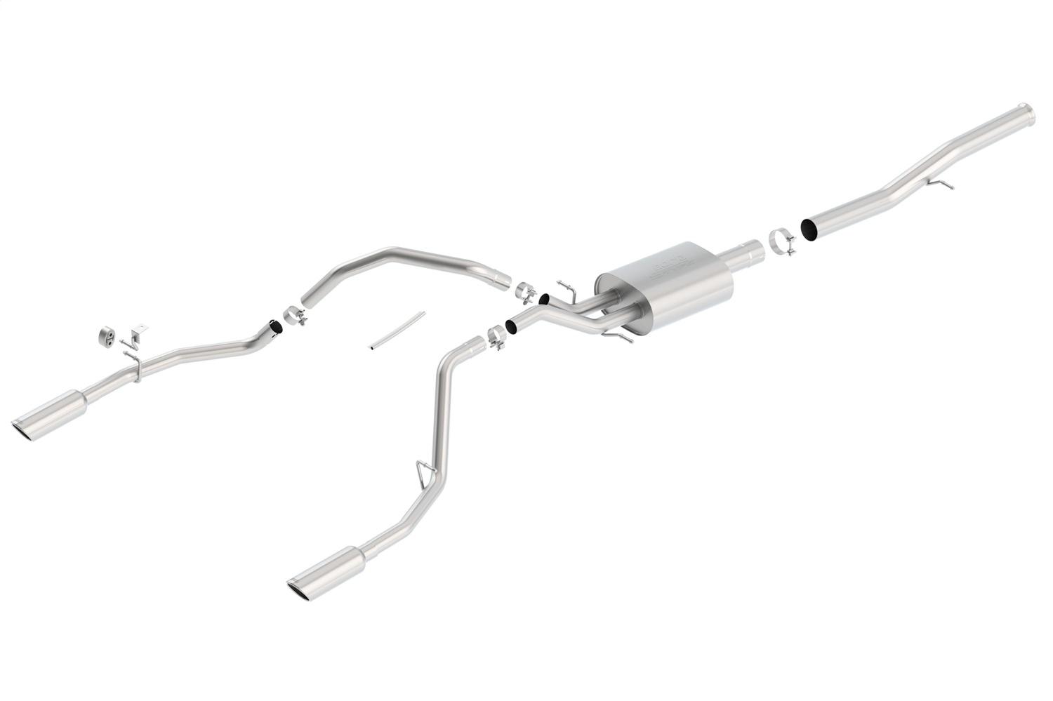 Borla Cat-Back(Tm) Exhaust System - S-Type - Stainless Steel Tips (2014-2018 Silverado 1500, Sierra 1500) - 140571