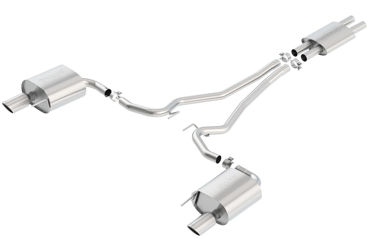 Borla 2.25" Cat-Back Exhaust System - S-Type - 4" Stainless Steel Tips (2015-2017 Mustang V6) - 140587