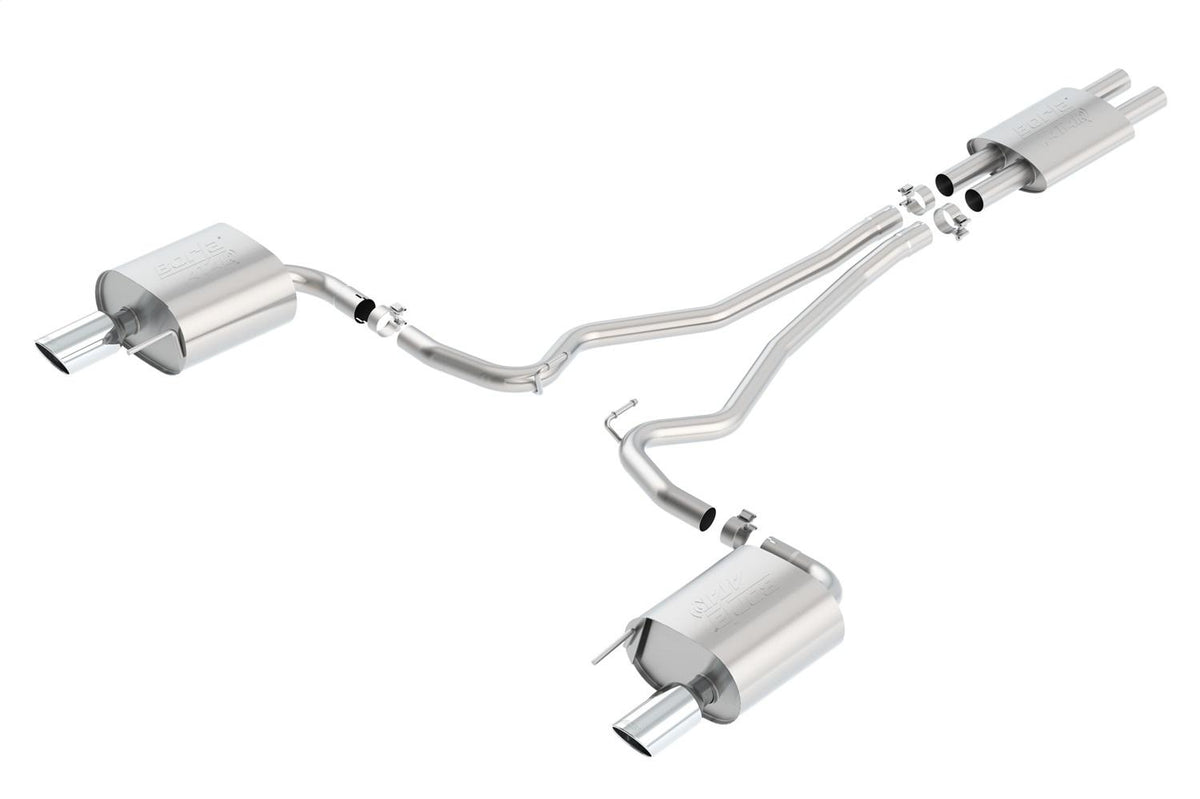 Borla 2.25" Cat-Back Exhaust System - Atak - 4" Stainless Steel Tips (2015-2017 Mustang V6) - 140588