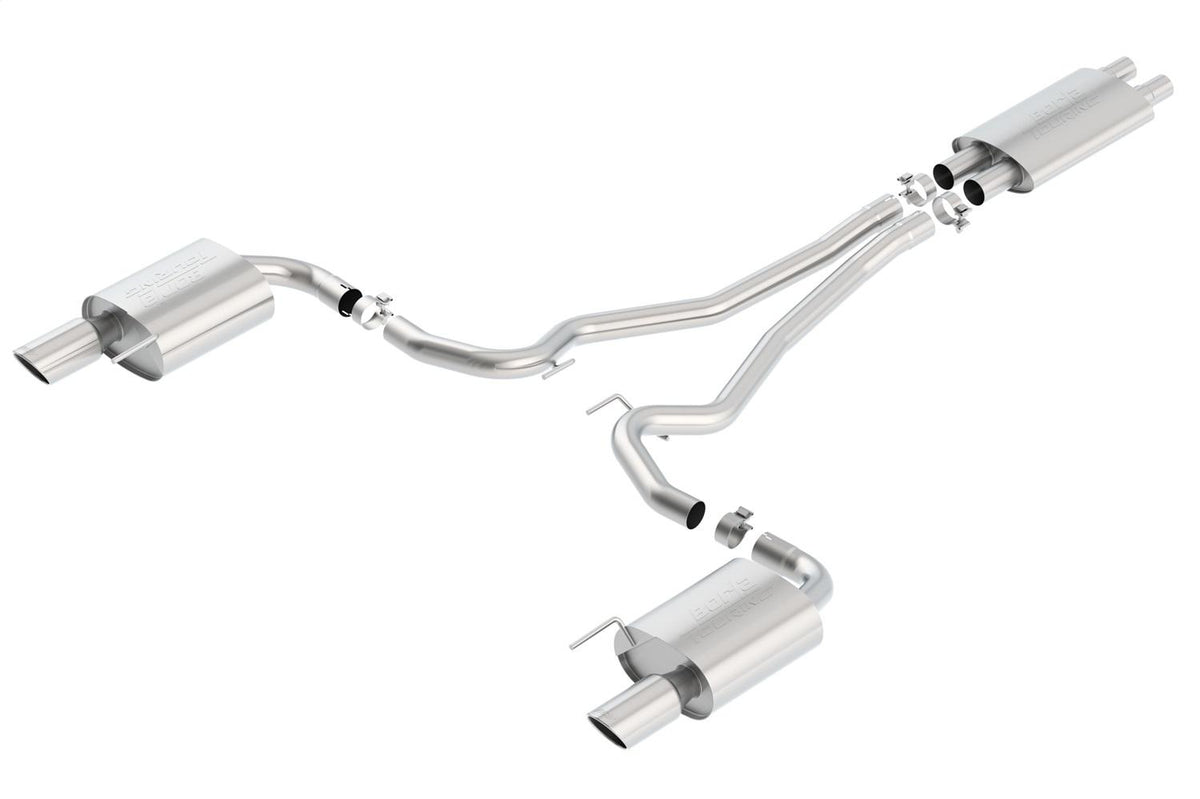 Borla 2.5" Cat-Back Exhaust System - Touring - 4" Stainless Steel Tips (2015-2017 Mustang GT) - 140589