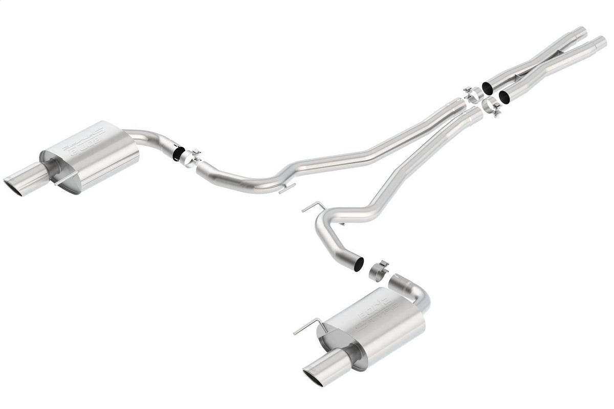 Borla 2.5" Cat-Back Exhaust System - S-Type - 4" Stainless Steel Tips (2015-2017 Mustang GT) - 140590