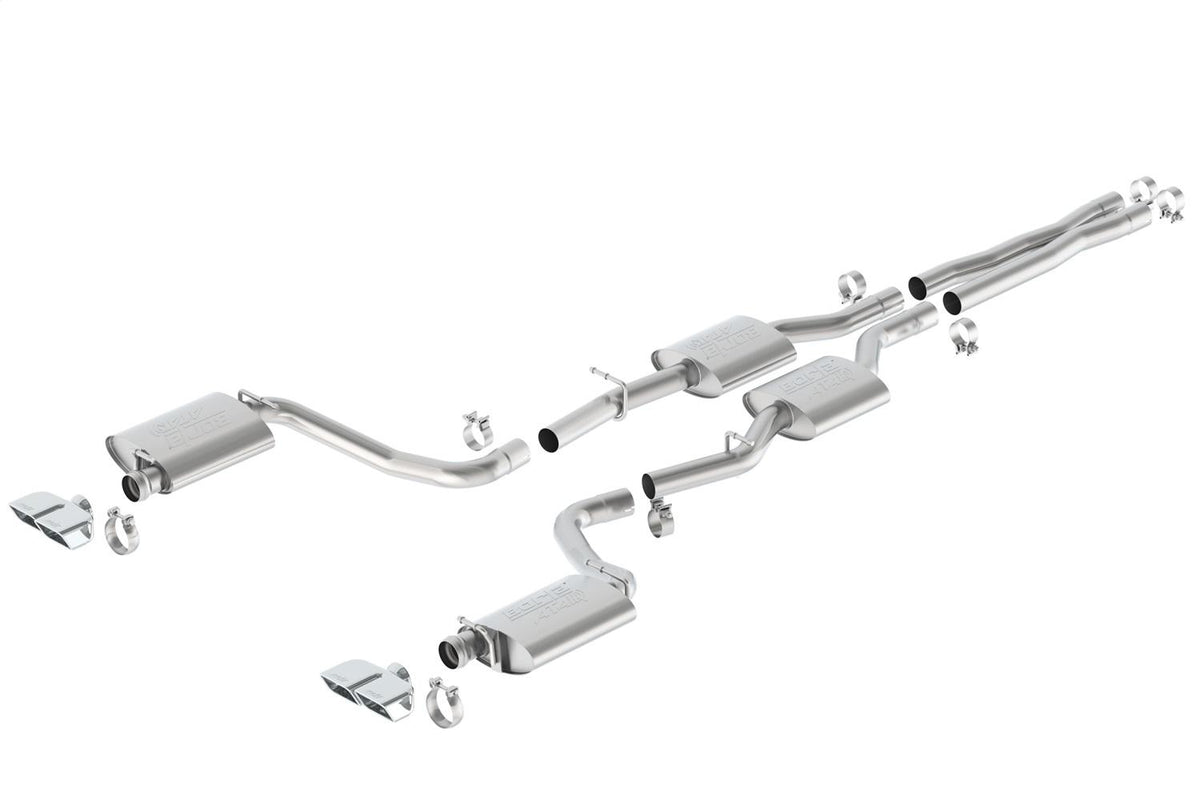 Borla Cat-Back(Tm) Exhaust System - Atak(R) - Stainless Steel Tips (2015-2023 Challenger) - 140628
