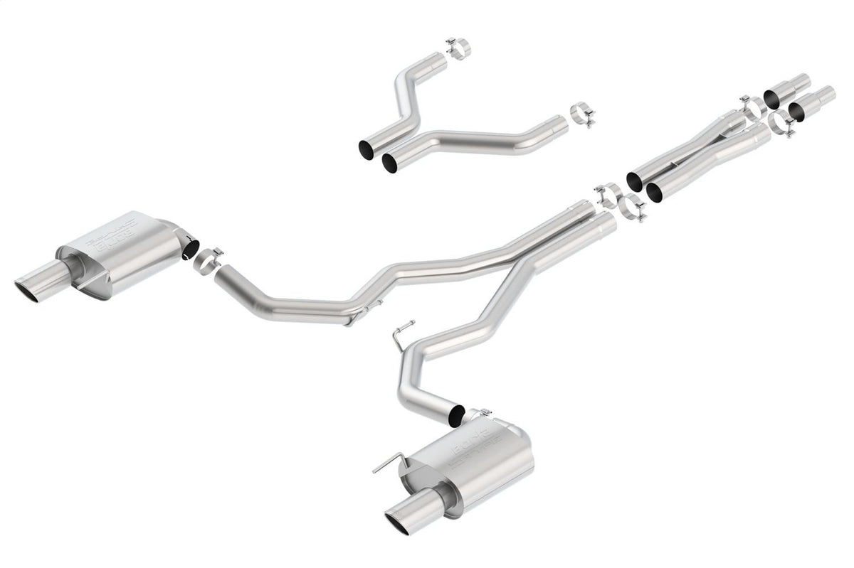 Borla 3" Cat-Back Exhaust System - S-Type - 4" Stainless Steel Tips (2015-2017 Mustang GT) - 140629