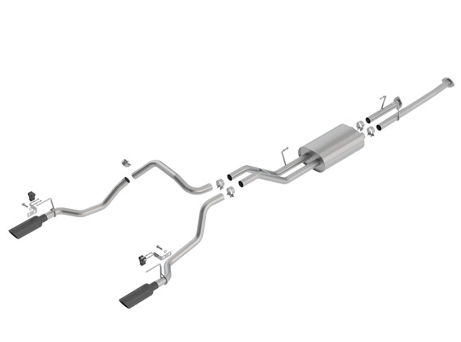 Borla Cat-Back(Tm) Exhaust System - Touring - Stainless Black Tips (2014-2021 Tundra) - 140638BC