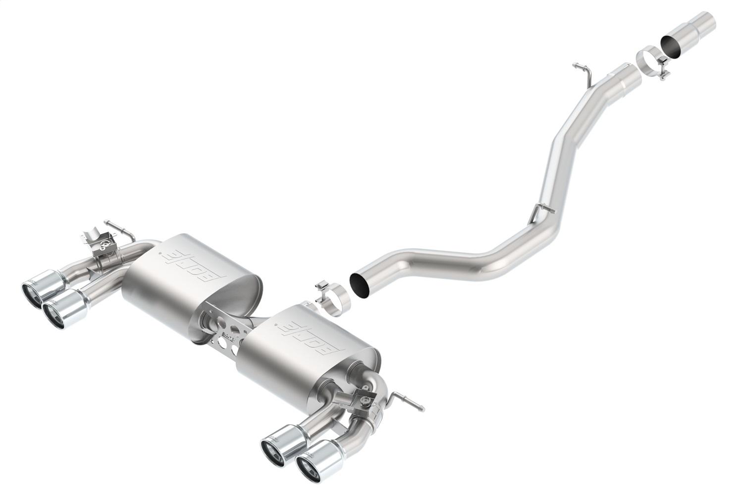 Borla Cat-Back(Tm) Exhaust System - S-Type - Stainless Steel Tips (2015-2017 Golf R) - 140643