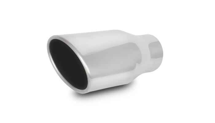 Vibrant Performance 4.5" X 3" Oval Stainless Steel Tip (Single Wall, Angle Cut) - 1406