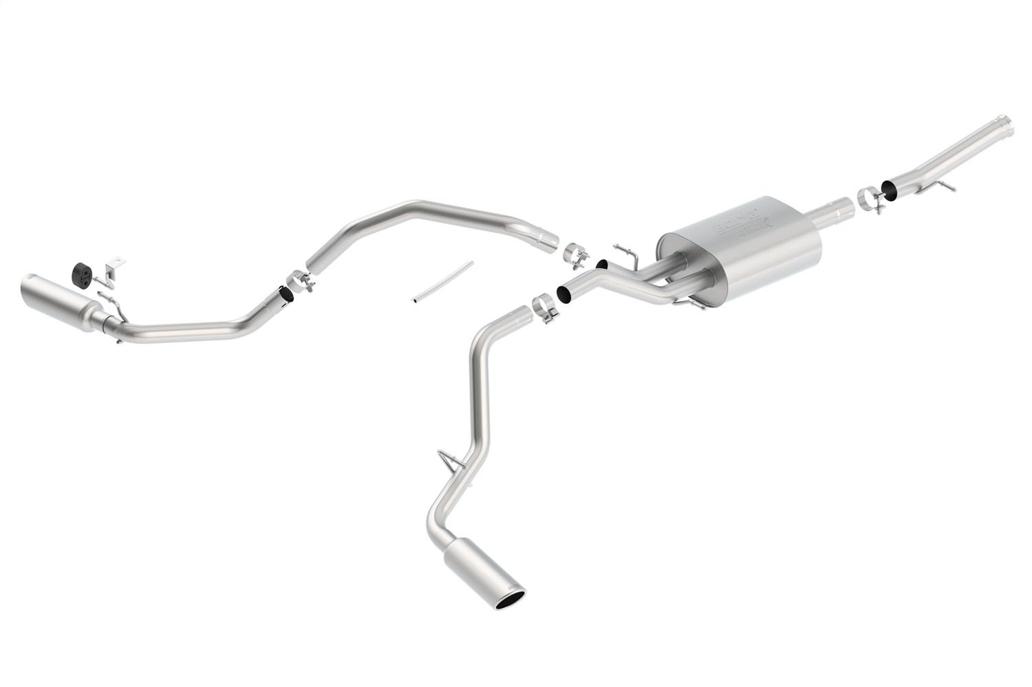 Borla Cat-Back(Tm) Exhaust System - Atak(R) - Stainless Steel Tips (2014-2018 Silverado 1500, Sierra 1500) - 140720