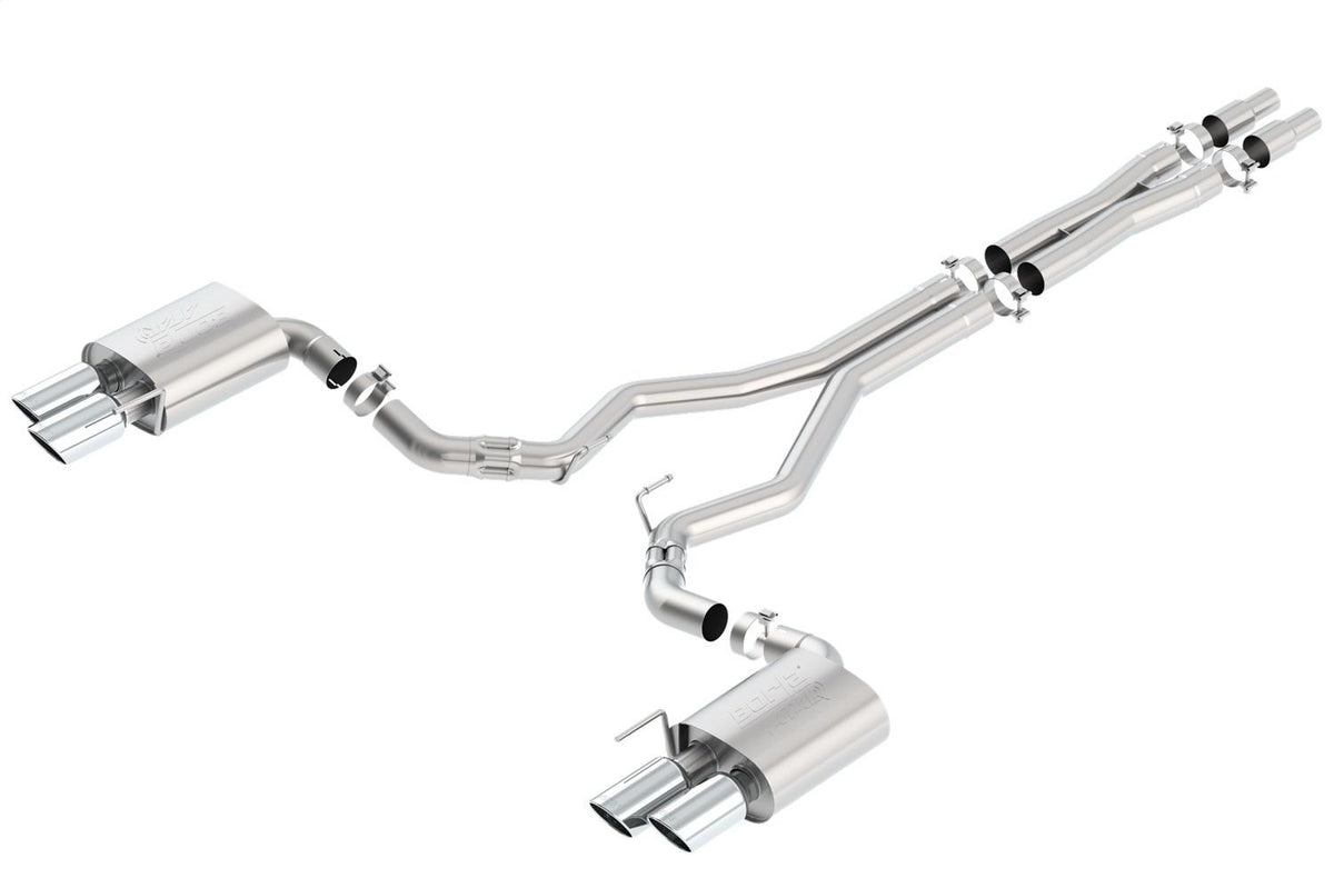 Borla 3" Cat-Back Exhaust System - Atak - 4" Stainless Steel Tips (2018-2023 Mustang w/o Active Exhaust) - 140746