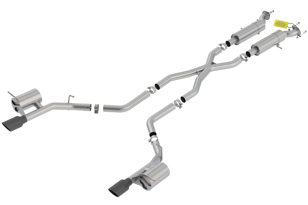 Borla Cat-Back(Tm) Exhaust System - S-Type - Stainless Black Tips (2018-2022 Durango SRT) - 140791BC