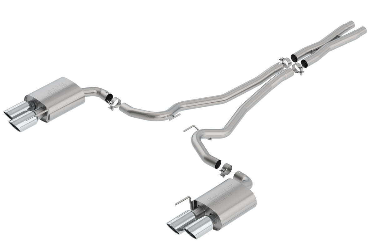 Borla 2.5" Cat-Back Exhaust System - S-Type - 4" Stainless Steel Tips (2018-2023 Mustang GT) - 140807