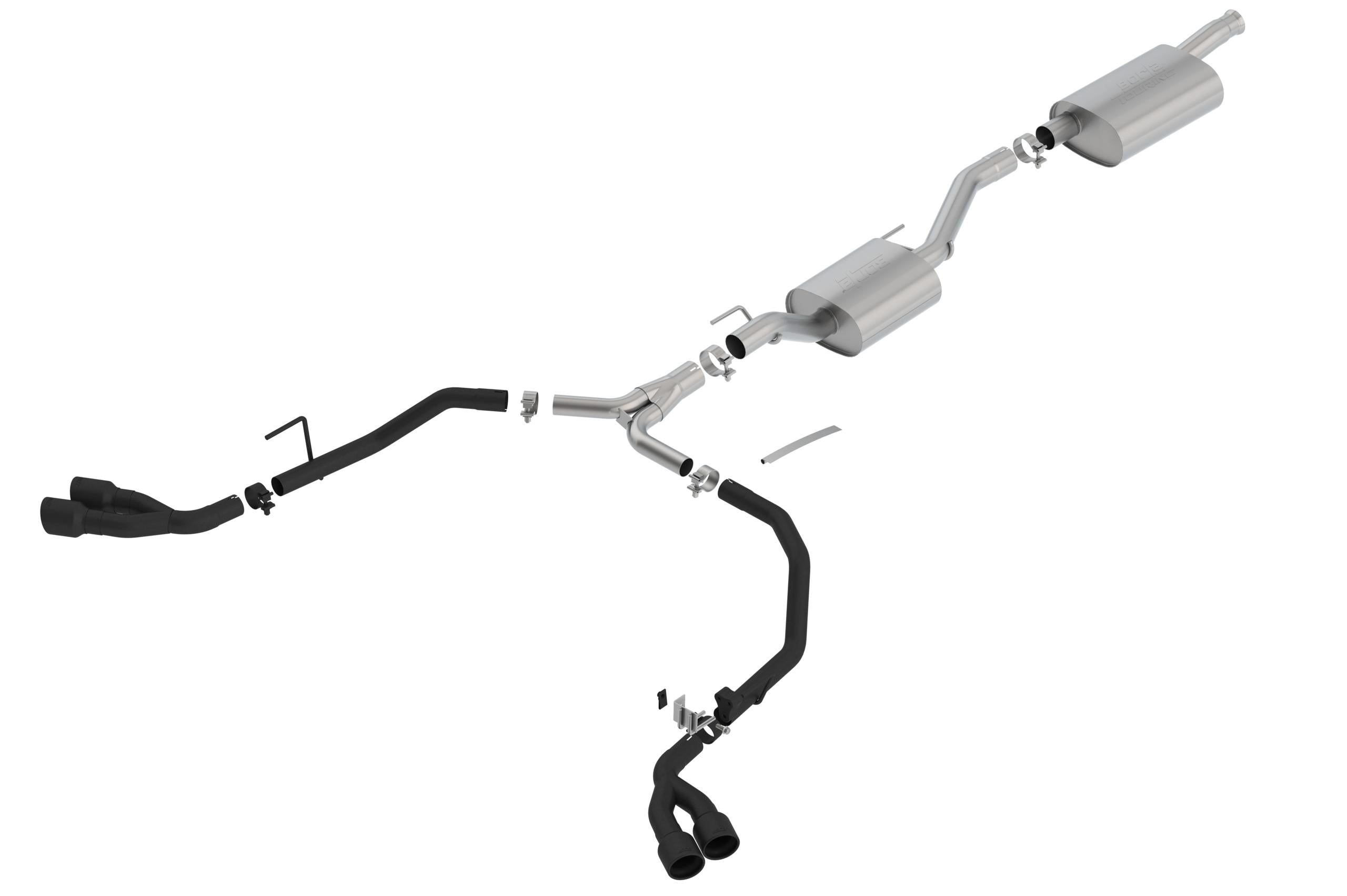 Borla Cat-Back(Tm) Exhaust System - Touring - Ceramic Black Tips (2020-2022 Gladiator) - 140814CB
