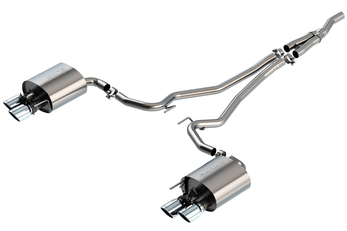 Borla 2.25" Cat-Back Exhaust System - S-Type - 4" Stainless Steel Tips (2019-2023 Mustang EcoBoost) - 140827