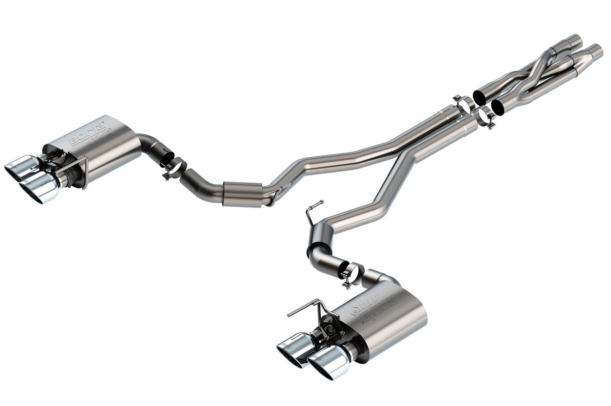 Borla 3" Cat-Back Exhaust System - Atak - 5" Stainless Steel Tips (2020-2023 Mustang Mach 1 / Mustang Shelby GT500) - 140837
