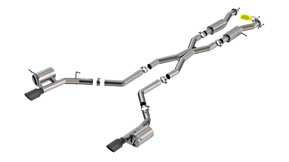 Borla Cat-Back(Tm) Exhaust System - Atak(R) - Stainless Black Tips (2021-2023 Durango SRT Hellcat) - 140886BC