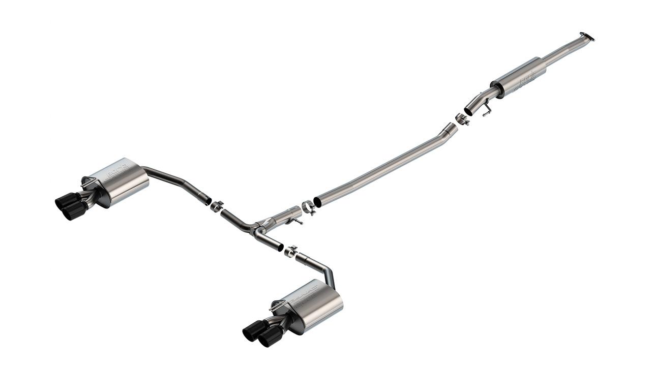 Borla Cat-Back(Tm) Exhaust System - S-Type - Stainless Black Tips (2021-2021 Sonata N Line) - 140905BC