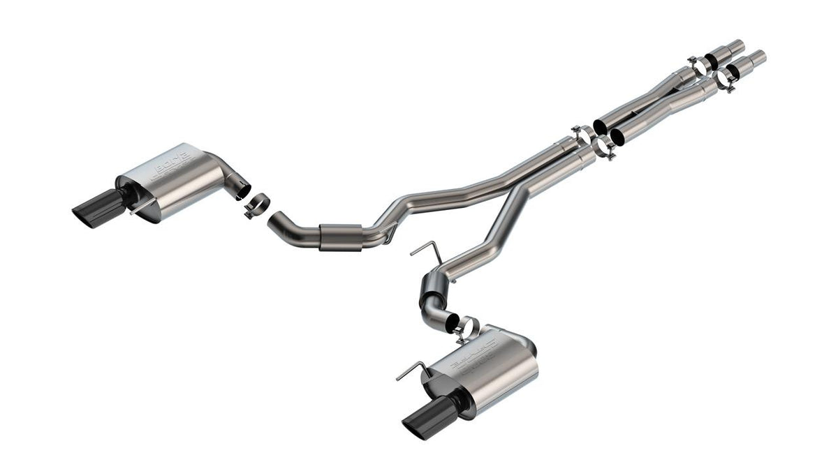 Borla Cat-Back Exhaust System - S-Type - Black Chrome Dual Tips (2024-2026 Mustang w/ Non Active Exhaust) - 140960BC